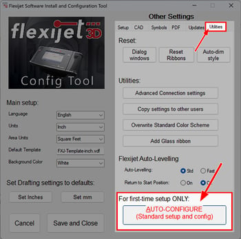 Flexijet Config Tool Auto-Configure highlighte