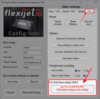 Flexijet Config Tool Auto-Configure highlighte