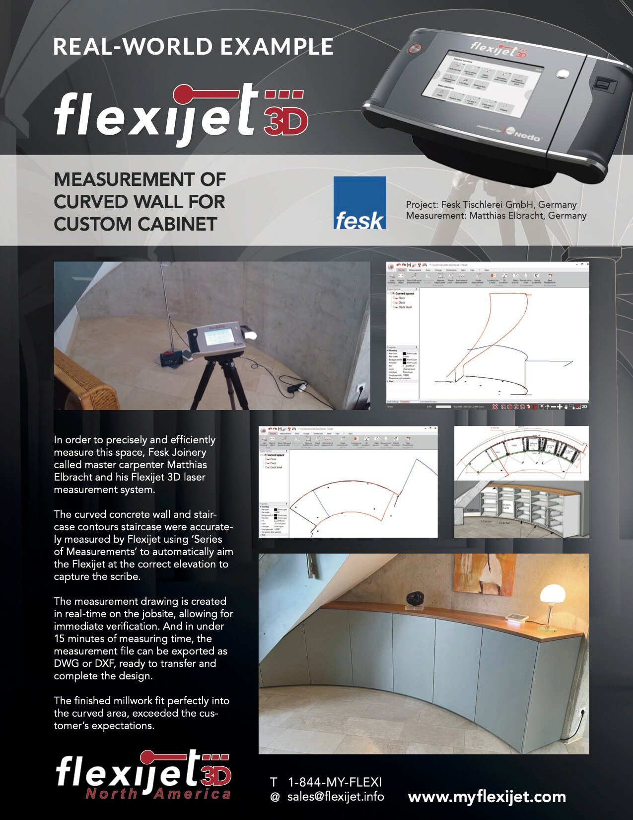 Flexijet Real World Example - Millwork - Curved Cabinet under stairs by Matthias Elbracht, thumb nail image for download.