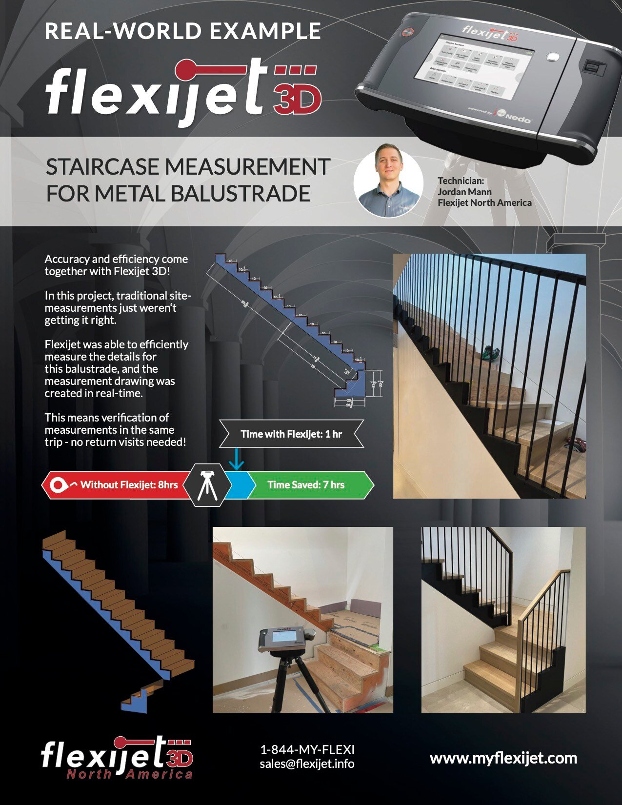 Flexijet Real World Example - Staircase Measurement For Metal Balustrade, , thumb nail image for download.