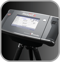 Flexijet 3D with real time measurement visible on screen, overlays grey background.  